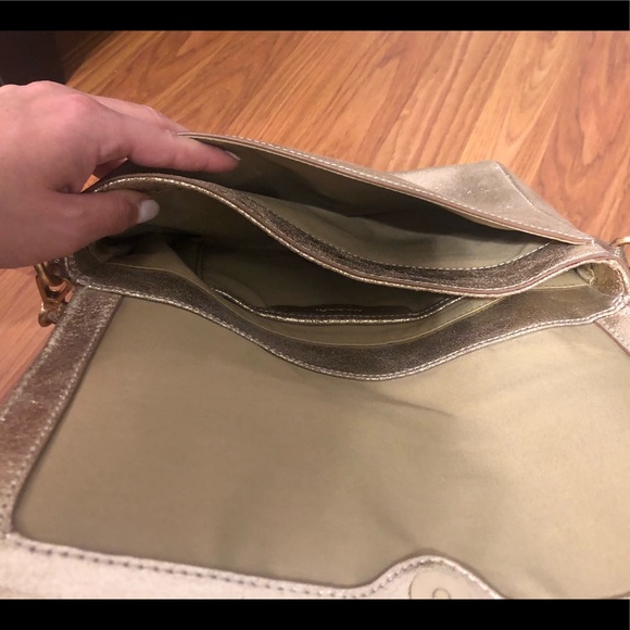 Tahari Gold Leather Crossbody - Picture 6 of 8